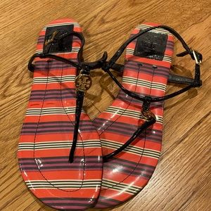 Navy Blue sandals, gently used